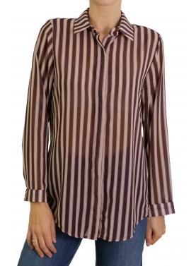 Camicia con colletto a righe 